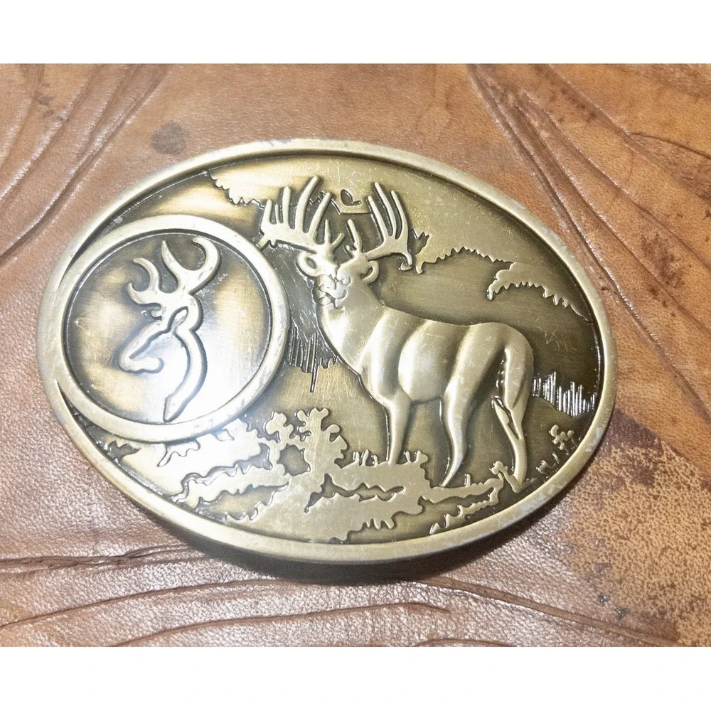 Western Outdoors Gold Deer Belt Buckle